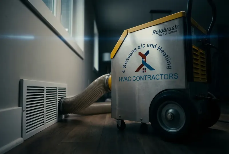 4 Seasons A/C and Heating Rotobrush duct cleaning system in action