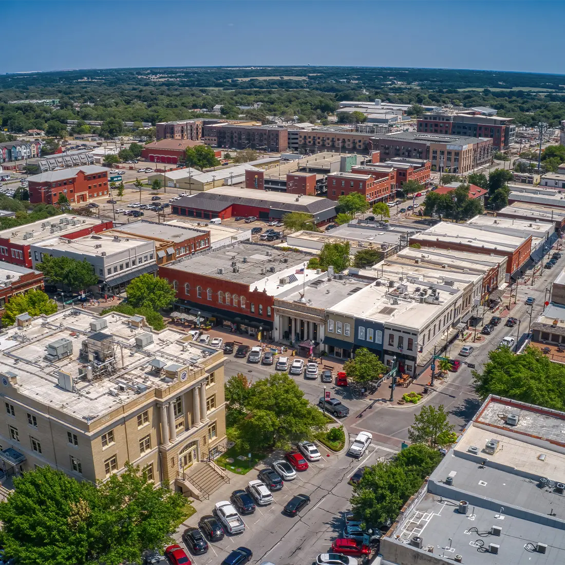Historic Downtown McKinney streetscape — 4 Seasons HVAC service area.